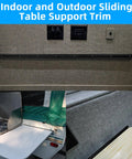 Heavy Duty Aluminum RV Table Wall Mount Bracket For Camper Slide Out Support Trim on interior wall with sliding track.