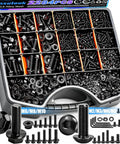 Top Shelf And Knockout Grade 10.9 Metric Screw Assortment With Heavy Duty Flange Bolt Kit, 2284 pieces in assorted sizes.