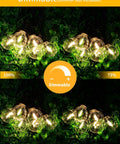 Outdoor String Lights 200 Ft Waterproof Shatterproof Globe Bulbs 104 LED Easy Install Connectable End To End Dimmable Warm White 2700K.