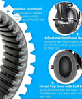 34dB NRR Ear Protection For Shooting And Loud Events Compact Adjustable Safety Ear Muffs with padded headband detail