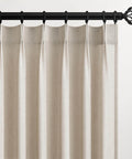Pinch Pleated 78 Inch Curtains Two Panels For Living Room With Cozy Light Brown Linen Look Drapes For Track System