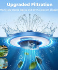 Solar Bird Bath Fountain With Six Nozzles Solar Powered Floating Pond Pump For Garden Pool And Outdoor Decor No Batteries Or Wiring Starts In Seconds In Direct Sunlight And Delivers A Bold Water Spray To Attract Birds with upgraded filtration system blocking debris.
