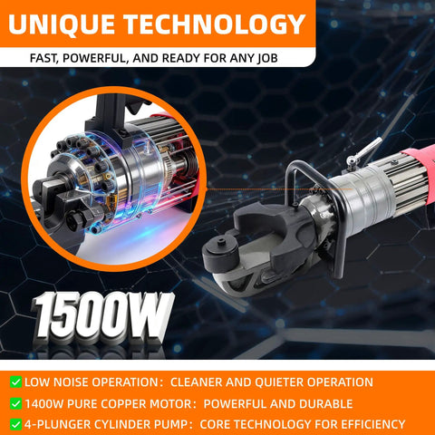 Heavy Duty 1500W Electric Rebar Bender Fits 16 To 25mm Steel Rod Up To 1 Inch With motor and cylinder detail
