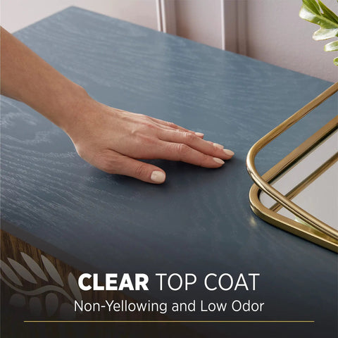 Clear Polycrylic Water Based Protective Finish Gloss One Half Pint For Woodwork Furniture Doors And Cabinets Crystal Clear Top Coat That Guards Against Scratches Spills And Dirt