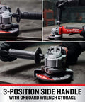 V20 Cordless 4-1/2 Inch Angle Grinder Bare Tool With Brushless Motor Up To 65 Percent More Power, 3-position side handle