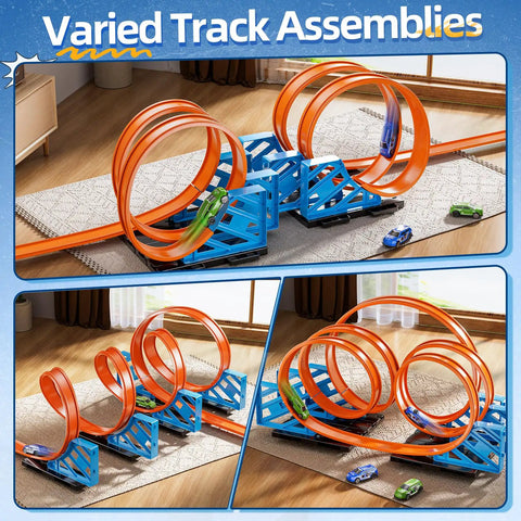 Cool Race Track Car Set For Kids 3 Plus With 5 Rotating Tracks And 2 Small Cars Boys Toy Car Track Set For Ages 3 4 5 6 7 8