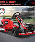 Electric Drift Go Kart For Adults With 350W Motor And Adjustable Length Comfortable Drifting Go Kart Design Top Speed Up To 16 MPH Maximum Load 187 Lbs 36V Battery Red Finish For Outdoor Fun