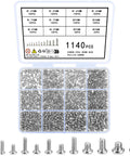 Heavy Duty 1140 Pc Assortment Kit Of Micro Screws For Electronics And Computer Repair Featuring M1.4 Through M3 Round Head Options in a plastic case.