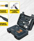 136 Piece All In One Hand Tool Set For Home DIY And Everyday Repairs With Screwdrivers Wrenches Hammer Tape Measure Pliers In A Compact Portable Tool Box Rust Resistant Heavy Duty For Quick Home Fixes open view showing tools inside
