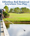 Golfer using 9Ft Telescopic Golf Ball Retriever With Stainless Steel Shaft Water Safe Ball Grabber For Lakes And Ponds Durable