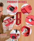Premium Aluminum Door Hinge Jig And Lock Installation Template Kit For Dead On Router Cuts Flawless Wood Door Mortise Work Big Time Game Changer Contractors Swear By, showing hinge mortise guide and depth gauge.