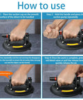 Instructional guide for using 8 Inch Glass Suction Cups Set Of 2 With Carrying Case Vacuum Lift For Large Glass Up To 330 Lbs