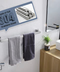24 Inch Single Towel Bar Wall Mounted In Polished Chrome, SUS304 Stainless Steel Bathroom And Kitchen Towel Holder with towels