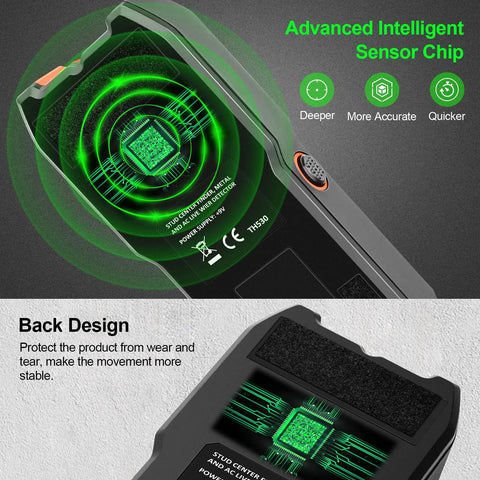 Handy Wall Scanner With Upgraded Smart Sensor And Crisp Audio Alarm Pinpointing Wood Joist Center Edge Metal Ac Wire Quick Draw Tool For Weekend Warriors Demanding Ace Performance Without Any Sweat Or Broken Gear On The Site