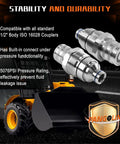 Hydraulic Female Flat Face Quick Connect Coupler 48mm Thread Diameter For Bobcat And John Deere Skid Steer Loaders 318E 319E 320E 323E 326E 328E 329E 332E 333E Plug And Play Replacement Part with features