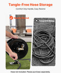 Heavy Duty Pressure Washer Hose Reel 50 Feet Three Eighths Inch Steel Bracket Mounted for neat hose storage, easy rewind