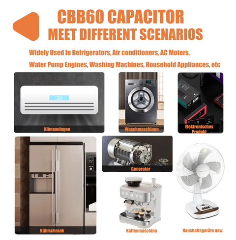 CBB60 Motor Run Capacitor 70uF 5 Percent Tolerance 110 125 250VAC 50 60Hz High Quality Durable for various appliances