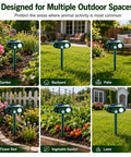 Solar Outdoor Animal Repeller 4 Pack Deer Squirrel Raccoon Cat Deterrent For Gardens And Lawns Keeps Rabbits Skunks Foxes Out Of Veg Patch Flower Beds And Yards in garden and lawn