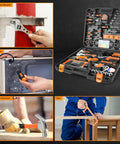 All In One Home And Auto Repair Tool Kit 157Piece Set With Durable Plastic Toolbox Storage Case Pliers Wrenches