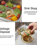 Golden Stainless Steel Garbage Disposal Flange And Sink Stopper For Three And One Half Inch Drain Hole in kitchen sink with produce