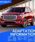 Sweet Upgrade For Your Ride With This Premium Replacement Battery Sensor on a red Chevy Equinox showcasing compatibility information.