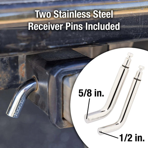 Receiver Lock With Swivel Head For 1/2 Inch And 5/8 Inch Trailer Hitches Weather Resistant Locking Hitch Pin Locks Installed