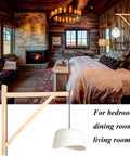 Heavy Duty Wall Mount Wooden Brackets For Pendant Lights And Sconces Hella Sturdy Shelf Supports with white lampshade in rustic bedroom.