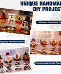 Unique handmade DIY projects featuring Halloween, Thanksgiving, and Christmas decor on coil springs.