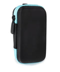 Heavy Duty Semi Hard Carrying Case For Laser Distance Meter With Two Bubble Levels, black exterior with blue zipper.
