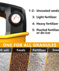 Close-up of settings dial on Electric Grass Seed Spreader For Lawn Care Compatible With DeWalt 20V Max And 60V Batteries