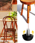 Adjustable M8 Furniture Leg Levelers With Stainless Steel Screws, 8mm Thread, shown under wooden furniture leg