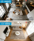 Slick Hidden Smoke Detector With Hella Crisp 1080P Wireless Video And Flawless Wifi Connectivity in modern living room setting.