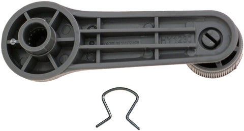 Window Crank Handle For Select Models, Textured Gray, Durable Replacement Part That Fits Original Specs with installation clip