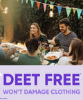 Outdoor dinner with friends featuring DEET free 20 Percent Picaridin Insect Repellent Aerosol Fragrance Free Formula Delivers Long Lasting Mosquito Tick And Fly Protection Without DEET For Camping Hiking And Outdoor Adventures 5 Oz.