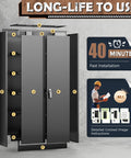 Heavy Duty Metal Storage Cabinet With Adjustable Shelves For Garage Home Office Kitchen Pantry And File Storage Lockable Doors Built Tough In Solid Steel 72 Inches Tall Black, open with visible shelving system and instructions.
