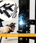 Hella Sturdy Four Pack Five Inch J Bolt Gate Hinges For Wood And Metal Fencing with welded screw brackets during installation.