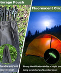 Heavy Duty Tent Stake Set 20 Pcs 16 Inch Forged Steel Stakes 0.35 Inch Diameter with storage pouch and fluorescent rings