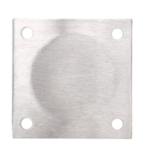 Top Shelf Stainless Steel Leg Socket With Wide Mounting Plate For Heavy Duty Tables And Cabinets Including Secure Locking Set Screw And Reinforced Welded Base For Bulletproof Stability And Zero Hassle Setup Pro Grade Hardware, square plate with holes.