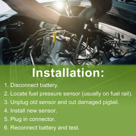 Installation guide in engine bay for Fuel Injection Pressure Sensor For Hyundai Veloster 1.6T 2019-2021 And Hyundai Models Fuel Rail Pressure Sensor 1 Piece, Accurate Monitoring, OE 353422E610 Compatible, Easy Install Built To Last.