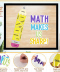 Math Bulletin Board Decorations Set For Classroom Back To School Decor With Bold MATH MAKES US SHARP Letter Cutouts