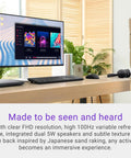 S2725HS 27 Inch FHD Monitor With 100Hz Refresh Rate For Crisp Visuals 1500 To 1 Contrast on wooden desk setup