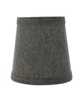 Empire Clip On Chandelier Lamp Shade Set Of 9, Grey Textured Fabric With Brass Fitter, Empire Shape, Front View