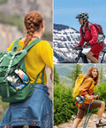 Three female hikers using Two Pack Pee Cloths For Women On The Go, Soft Absorbent Pee Rag Reusable And Washable Toilet Paper Alternative.