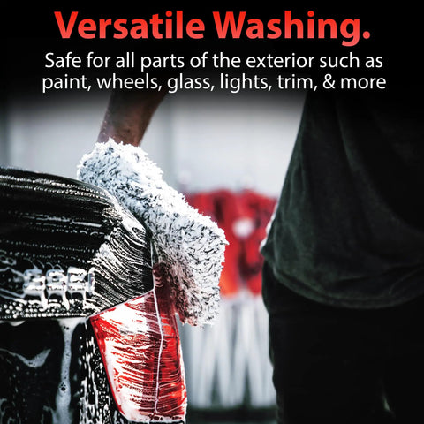 Person using Dope Microfiber Car Wash Mitt With Plush Synthetic Fur Fibers For A Scratch Free Shine Safe With Any Car Soap