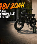 U12 Electric Fat Tire Bike For Adults With 1500W Peak Motor 48V 20Ah Removable Battery Full Suspension 20 Inch Fat Tires