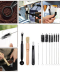 14 Piece Coffee Grinder And Espresso Machine Cleaning Brush Set With Stainless Steel Straw Brushes Long Grip Handle Brush