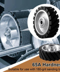Tough 6X2 Inch Serrated Rubber Contact Wheel For Belt Grinder Machine With 6202 Bearing And 65A Hardness on equipment with 180 grit.