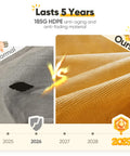 Comparison of normal 185G HDPE fabric vs. 24x24 Ft Large Oversized 185G HDPE Square Sun Shade Sail Canopy With 98 Percent UV Block