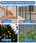 Heavy Duty 55Ft Batting Cage Netting And Cable Tension Kit For Home Backyard Baseball And Softball used as fence, staircase rail, outdoor lights, plant support.