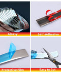 Chrome-silver automotive molding trim strip, 16 ft, self-adhesive, universal fit, glossy finish